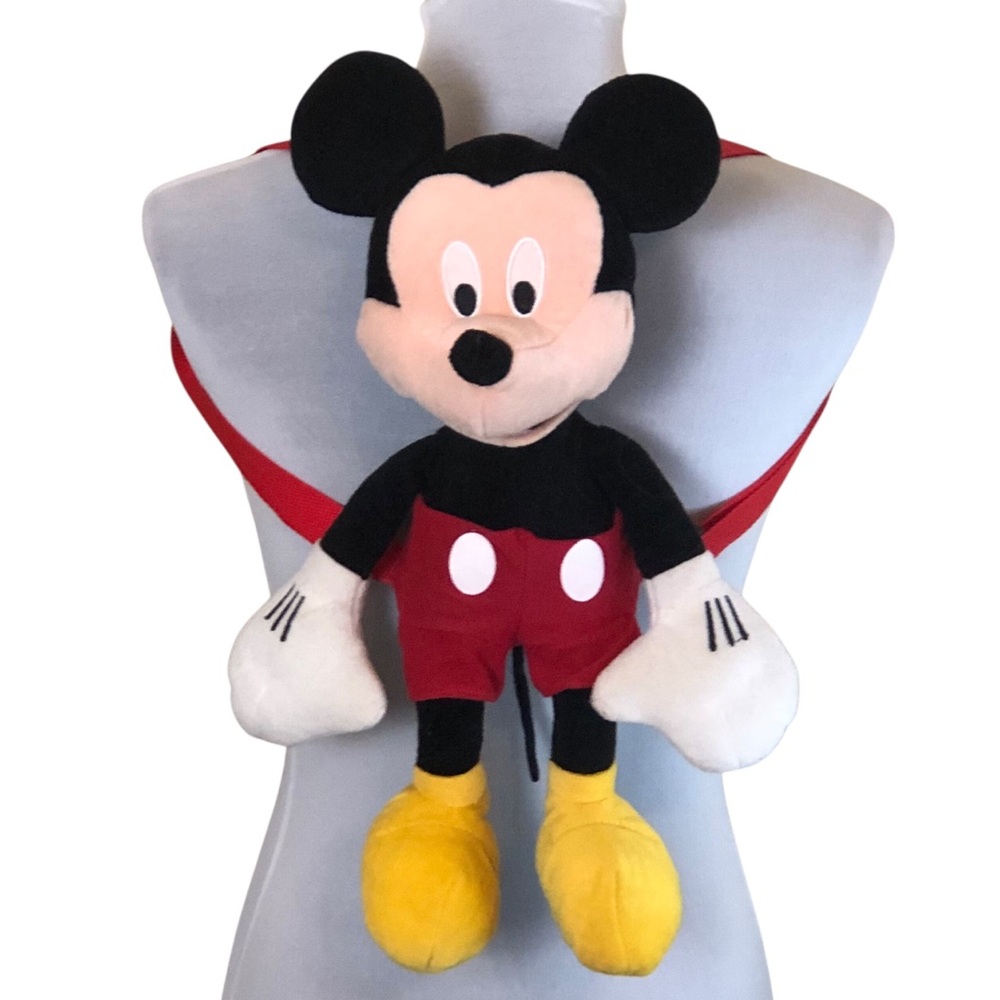 Disney Mickey Plush Backpack 17" Adjustable Straps Wearable Mickey Mouse NEW